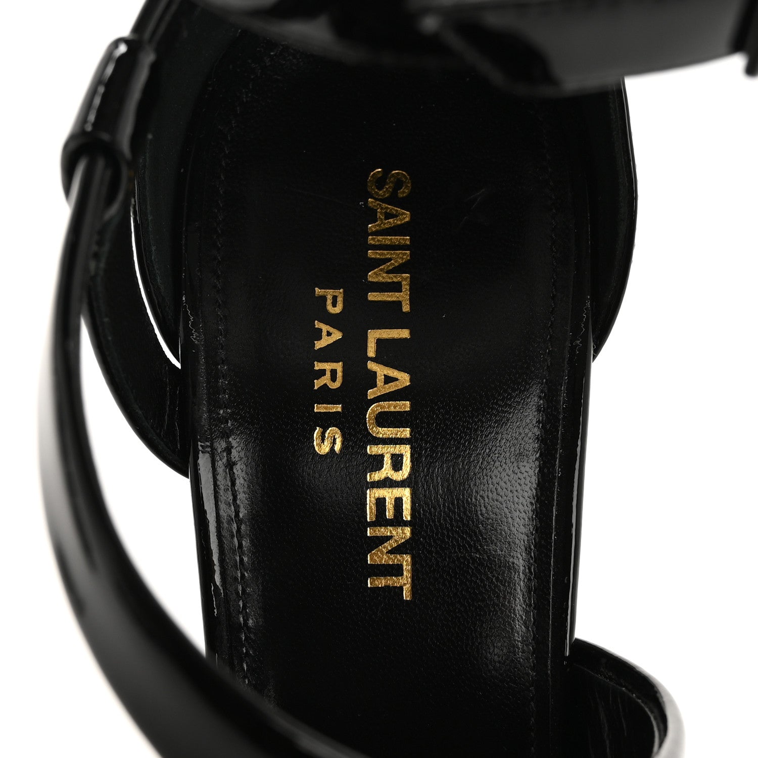 Saint Laurent Patent Niki Crossed 105 Sandals 38.5 Black 8 of 10
