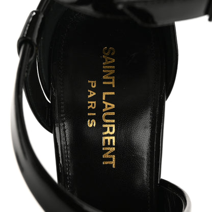 Saint Laurent Patent Niki Crossed 105 Sandals 38.5 Black 8 of 10