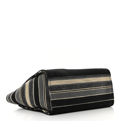 Chanel Striped Canvas Medium Deauville Tote Grey Black 4 of 14