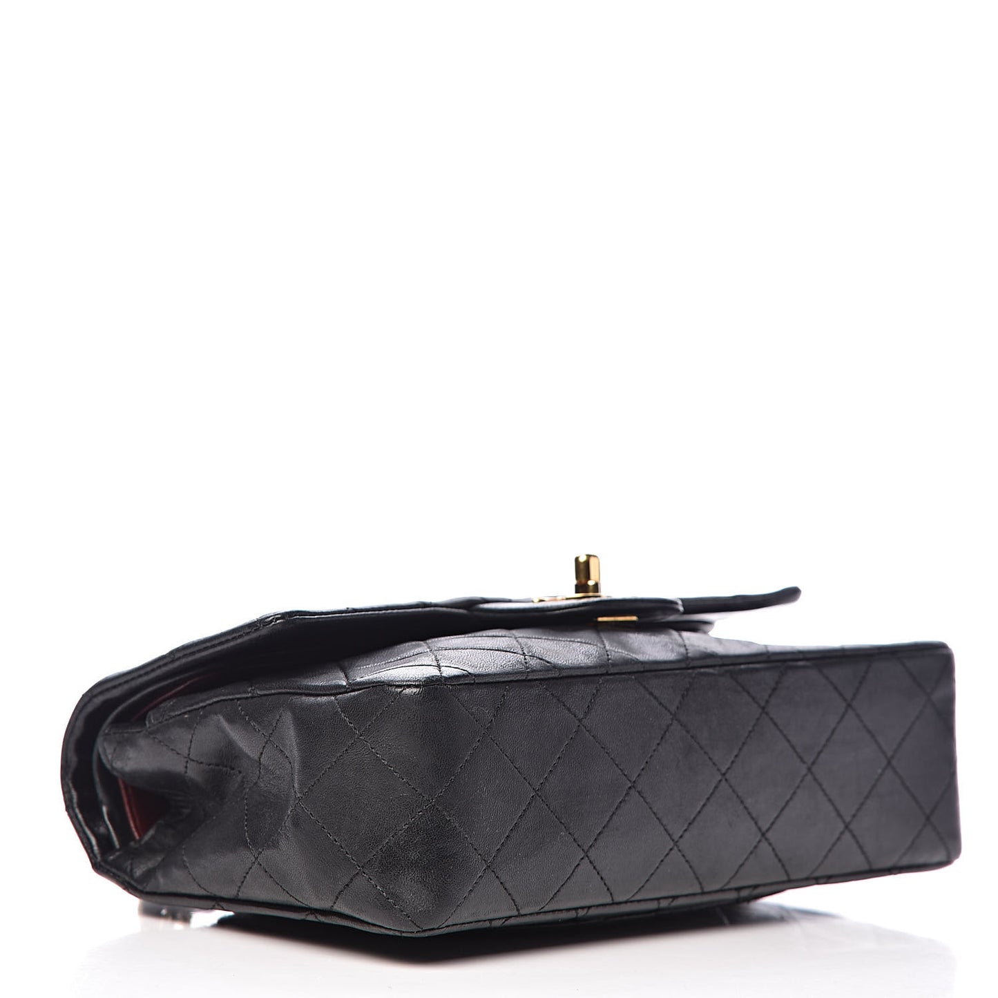 Lambskin Quilted Small Double Flap Black