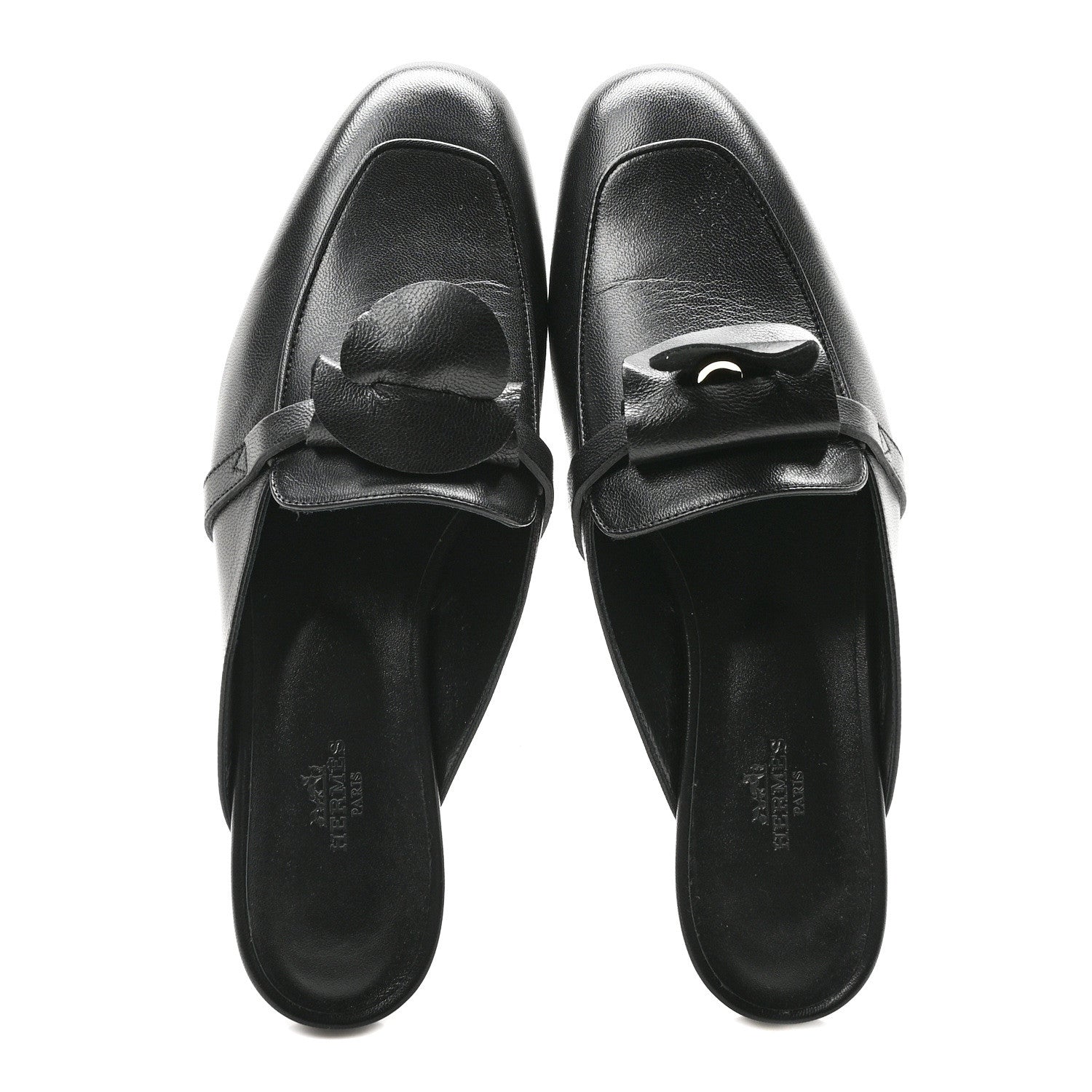 Hermes Goatskin Oz Mules 39 Black 2 of 9