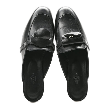 Hermes Goatskin Oz Mules 39 Black 2 of 9