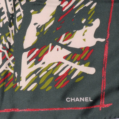 Chanel Silk CC Thistle Square Scarf 3 of 5