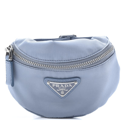 Prada Tessuto Nylon Travel Saffiano Metal Triangle Logo Mini Arm Pouch Astrale 1 of 8