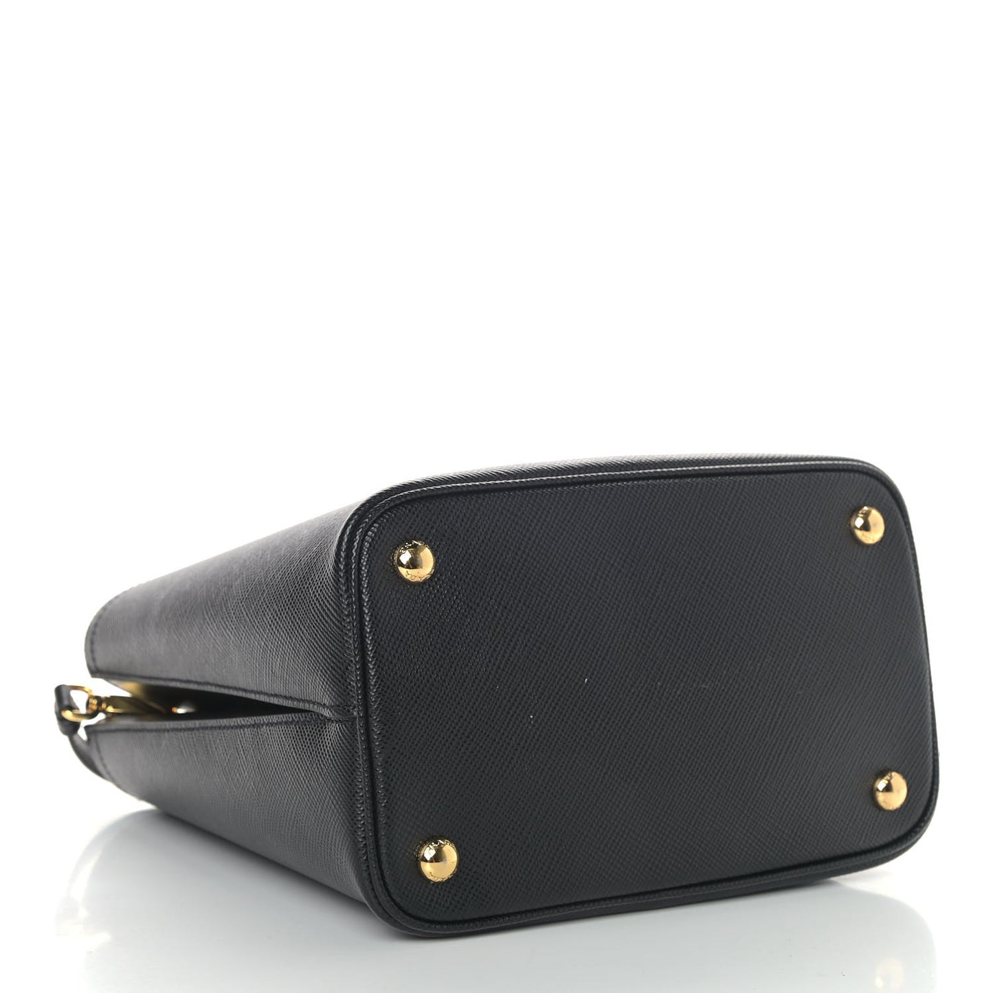 Saffiano Cuir Medium Panier Bucket Bag Black Fuoco