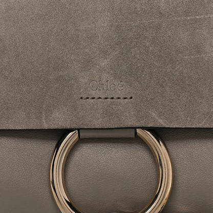 Chloe Suede Calfskin Small Faye Shoulder Bag Motty Grey 7 of 10