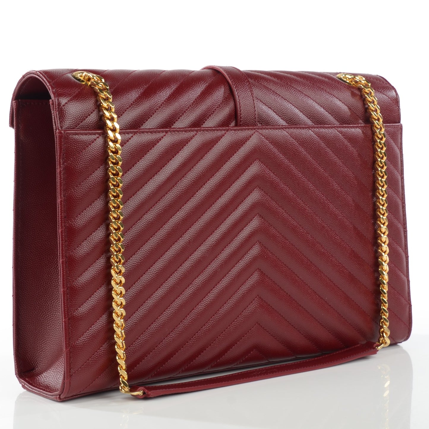 Grain De Poudre Matelasse Chevron Large Monogram Satchel Oxblood