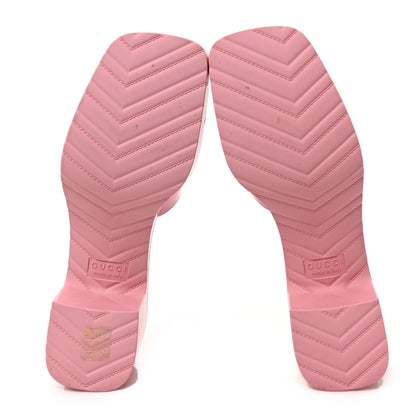 Gucci Rubber Gucci Logo Womens Platform 20/60mm Slide Sandals 38 Wild Rose 5 of 8