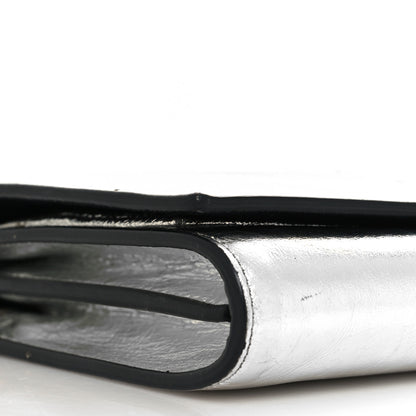 Saint Laurent Metallic Crinkled Calfskin Belle de Jour Chain Clutch Silver 11 of 16