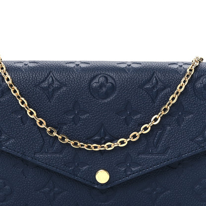 Louis Vuitton Empreinte Pochette Felicie Chain Wallet Navy 8 of 10