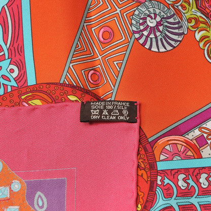Hermes Silk Le Songe De La Licorne Scarf 90 Roes Indiene Capucine Violet 6 of 8