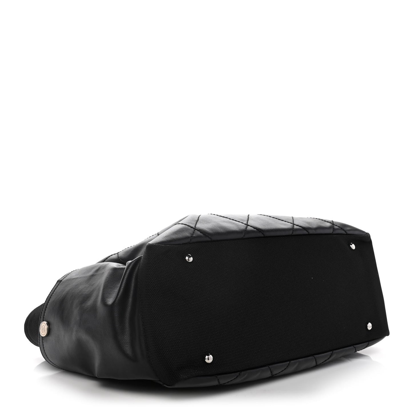 Coated Canvas Quilted Large Paris Biarritz Tote Black