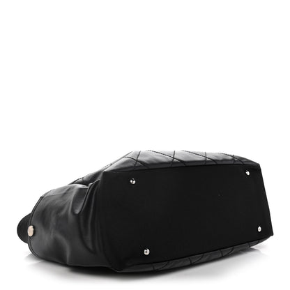 Chanel Coated Canvas Quilted Large Paris Biarritz Tote Black 4 of 19