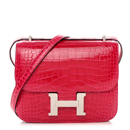 Hermes Shiny Alligator Constance 18 Rose Extreme 3 of 13
