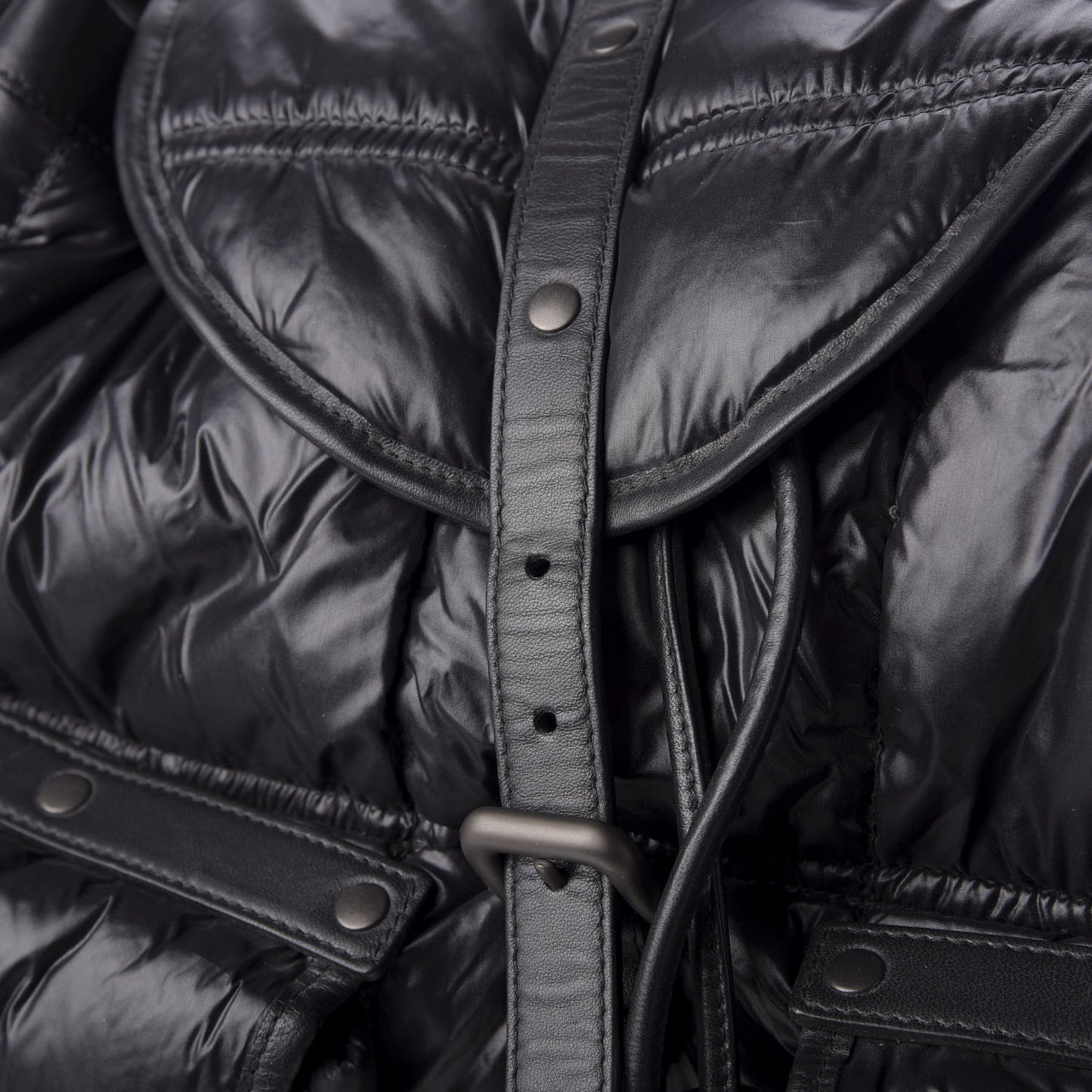 Nylon Calfskin Spinnaker Backpack Black