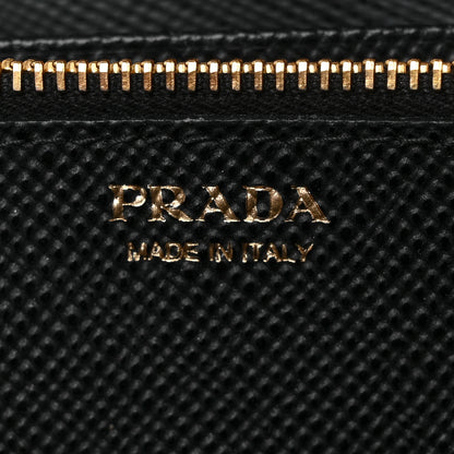 Prada Saffiano Metal Continental Flap Wallet Black 6 of 8