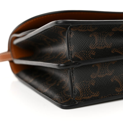 Celine Triomphe Canvas Lambskin Wallet On Strap Tan 9 of 11