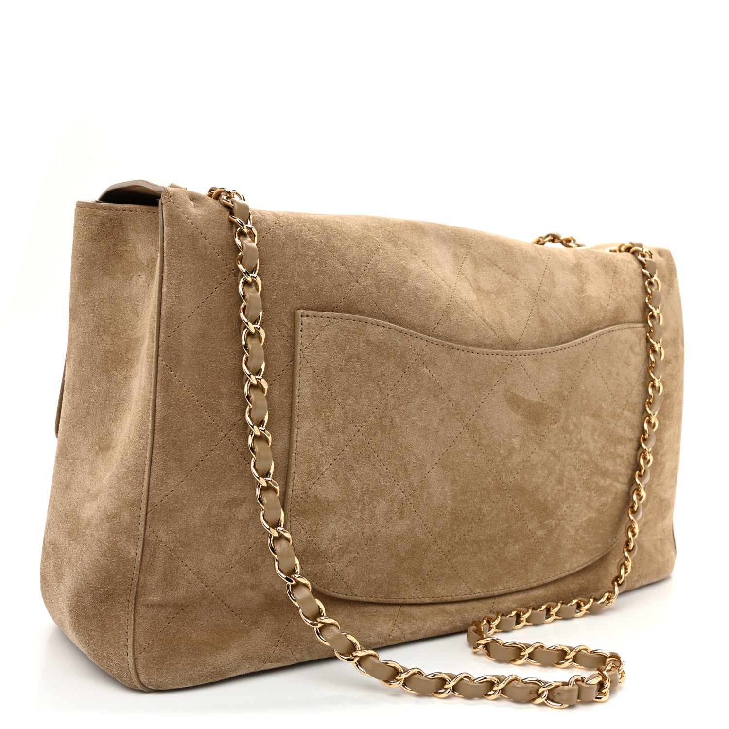 Chanel Suede Calfskin Souplissimo Maxi Flap Dark Beige 3 of 10