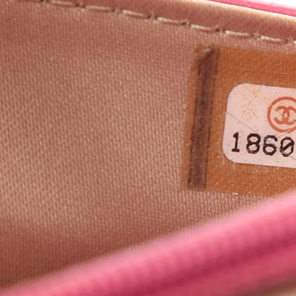 Chanel Lambskin Camellia Embossed Wallet On Chain WOC Pink 8 of 10