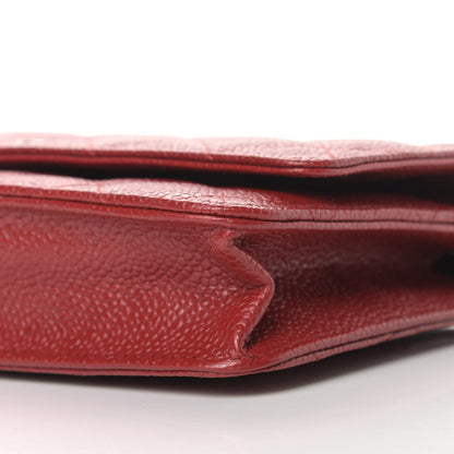 Chanel Caviar Quilted Wallet On Chain WOC Red 10 of 12