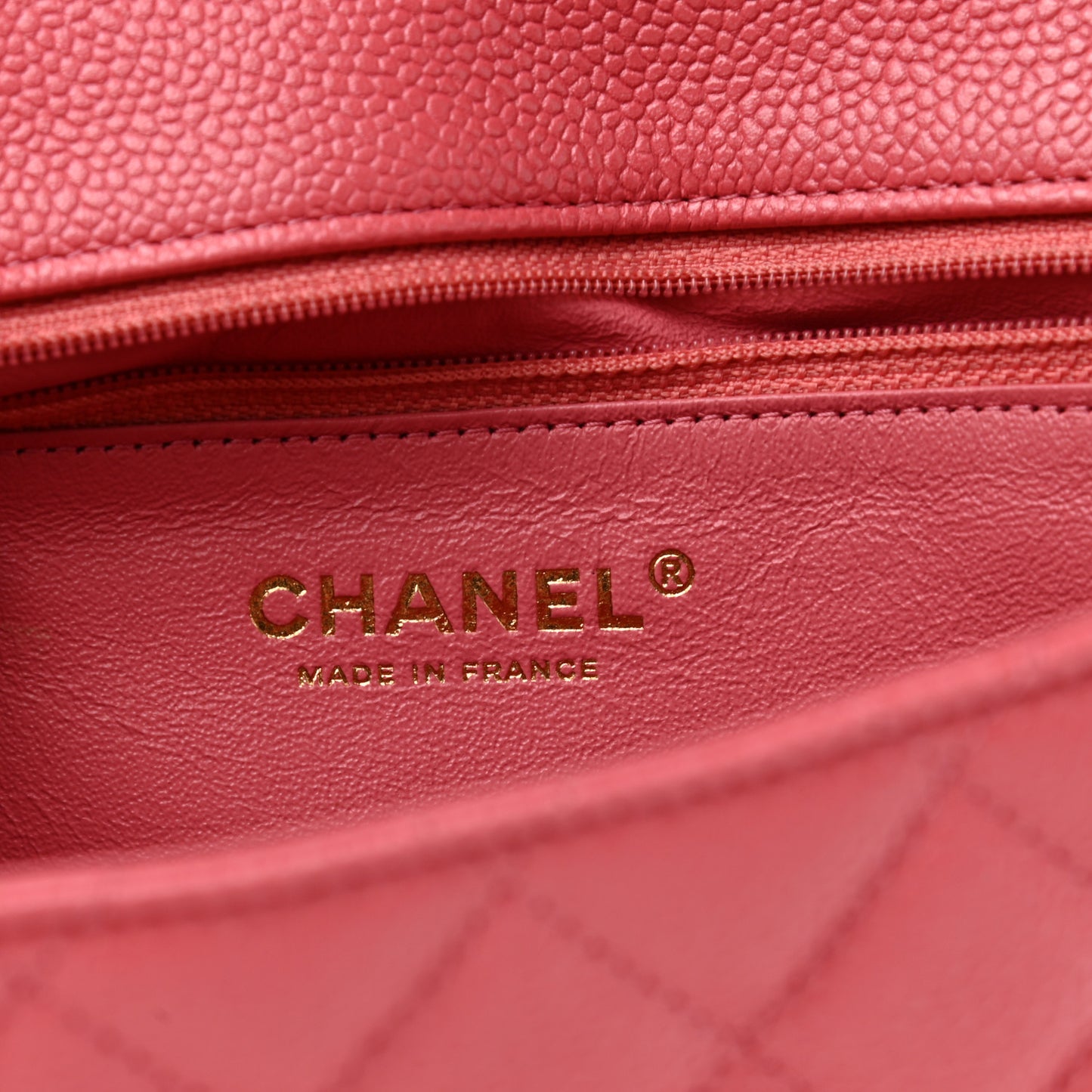 Caviar Quilted Flap Clutch Pink