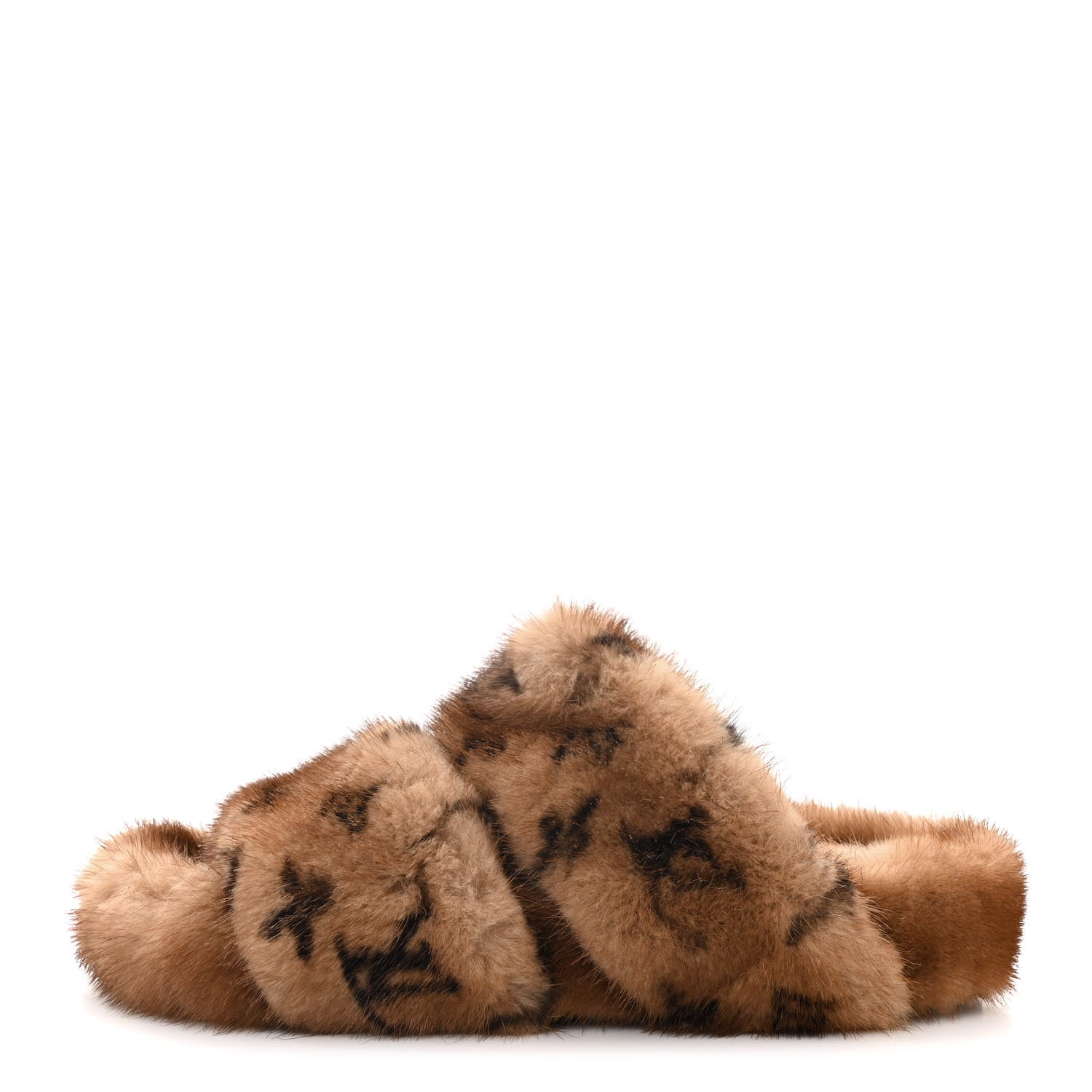 Louis Vuitton Mink Fur Bom Dia Slippers 36 Cognac 1 of 9