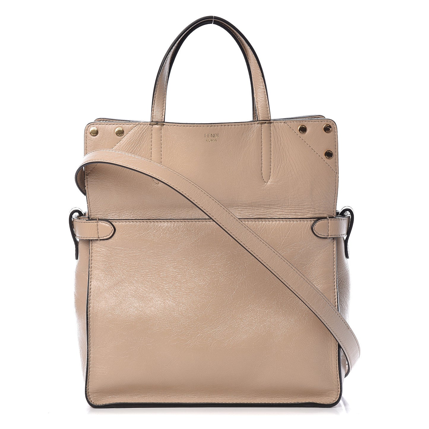 Agnello Old Shine Vitello Go Rain Large Flip Tote Amido Cocco