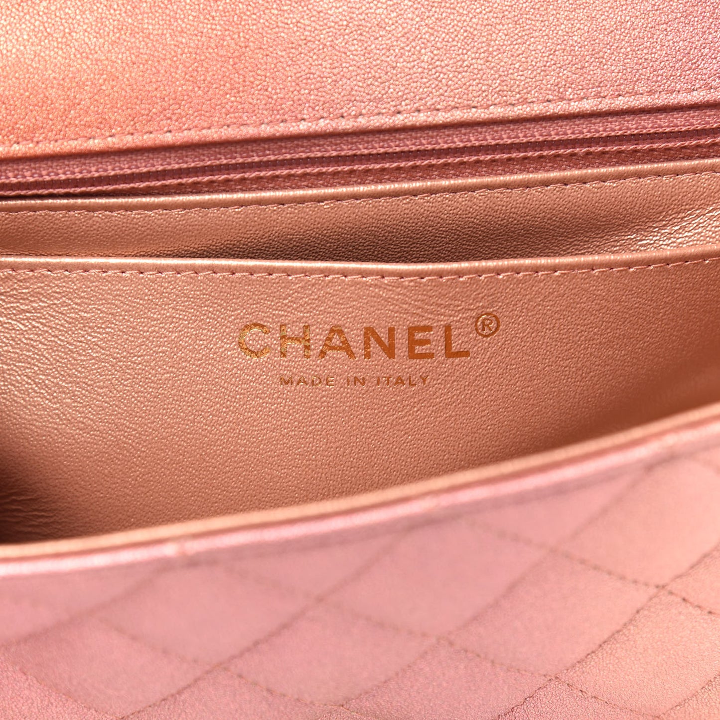 Metallic Lambskin Quilted Ombre Mini Rectangular Flap Pink