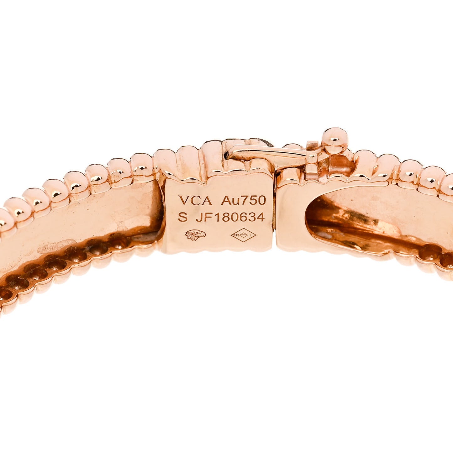 18K Rose Gold Perlee Signature Bangle Bracelet S