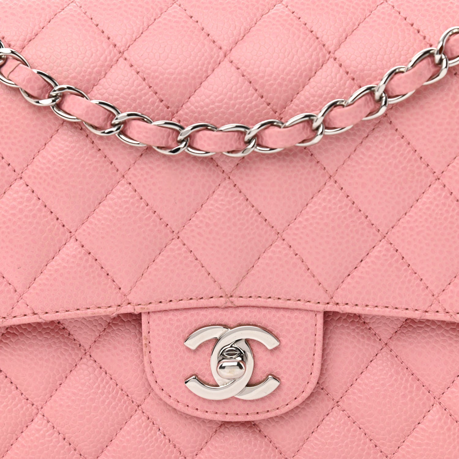 Chanel Caviar Quilted Medium Double Flap Pink 7 of 11