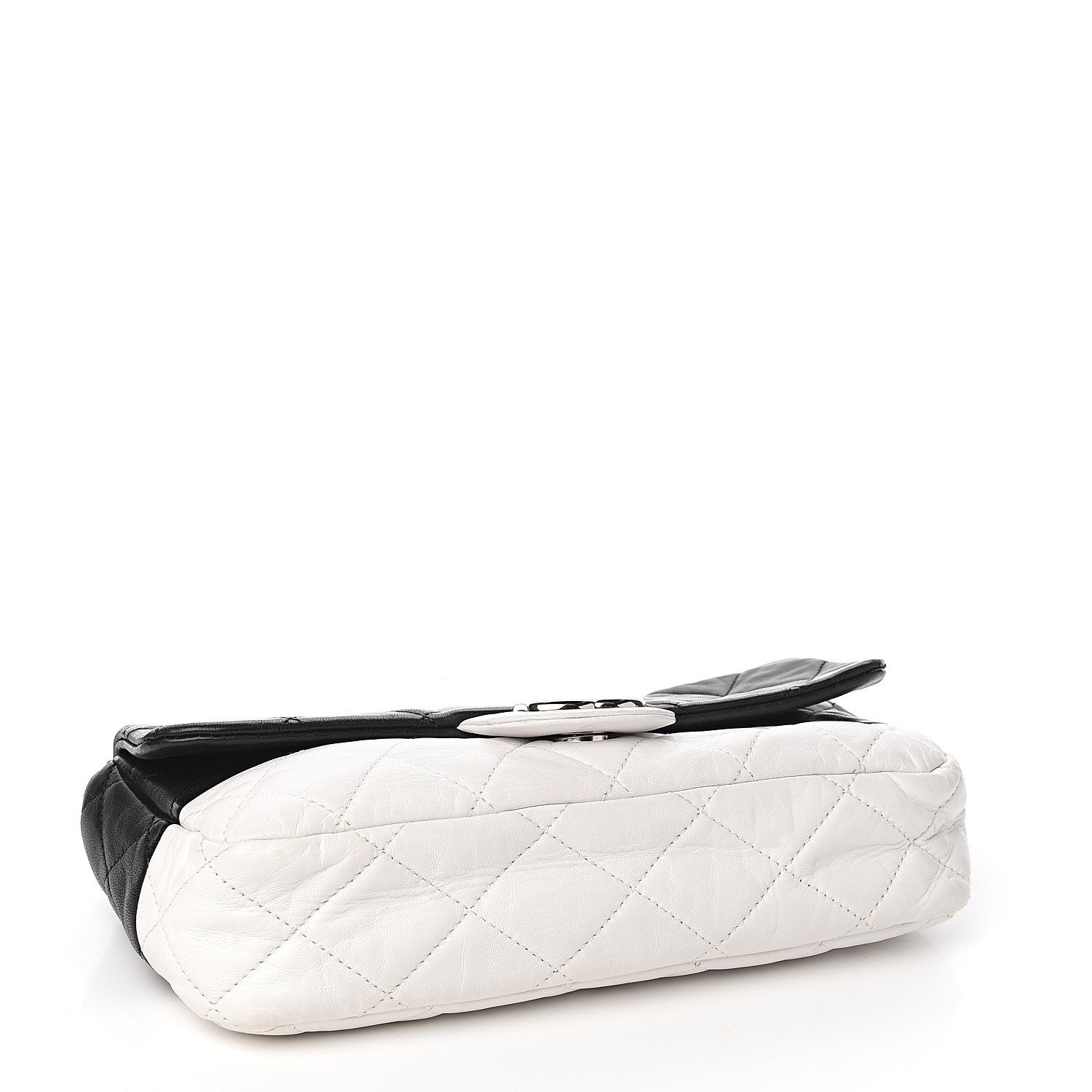 Chanel Lambskin Quilted Medium Flap Black White 3 of 10