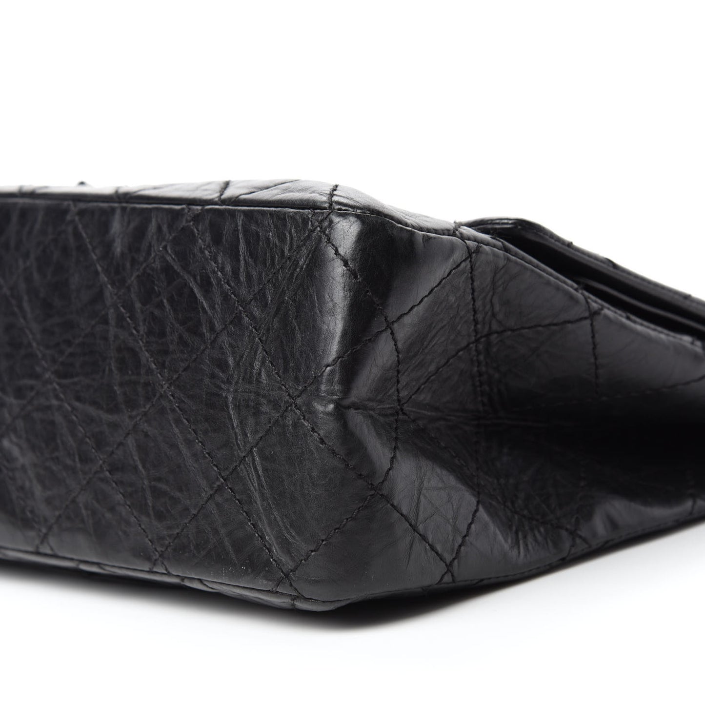 Aged Calfskin Quilted 2.55 Reissue 227 Flap Black