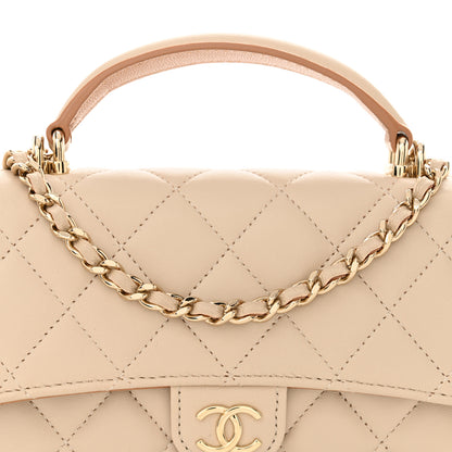 Chanel Lambskin Quilted Flap Phone Holder With Chain Ecru Dark Beige 9 of 12