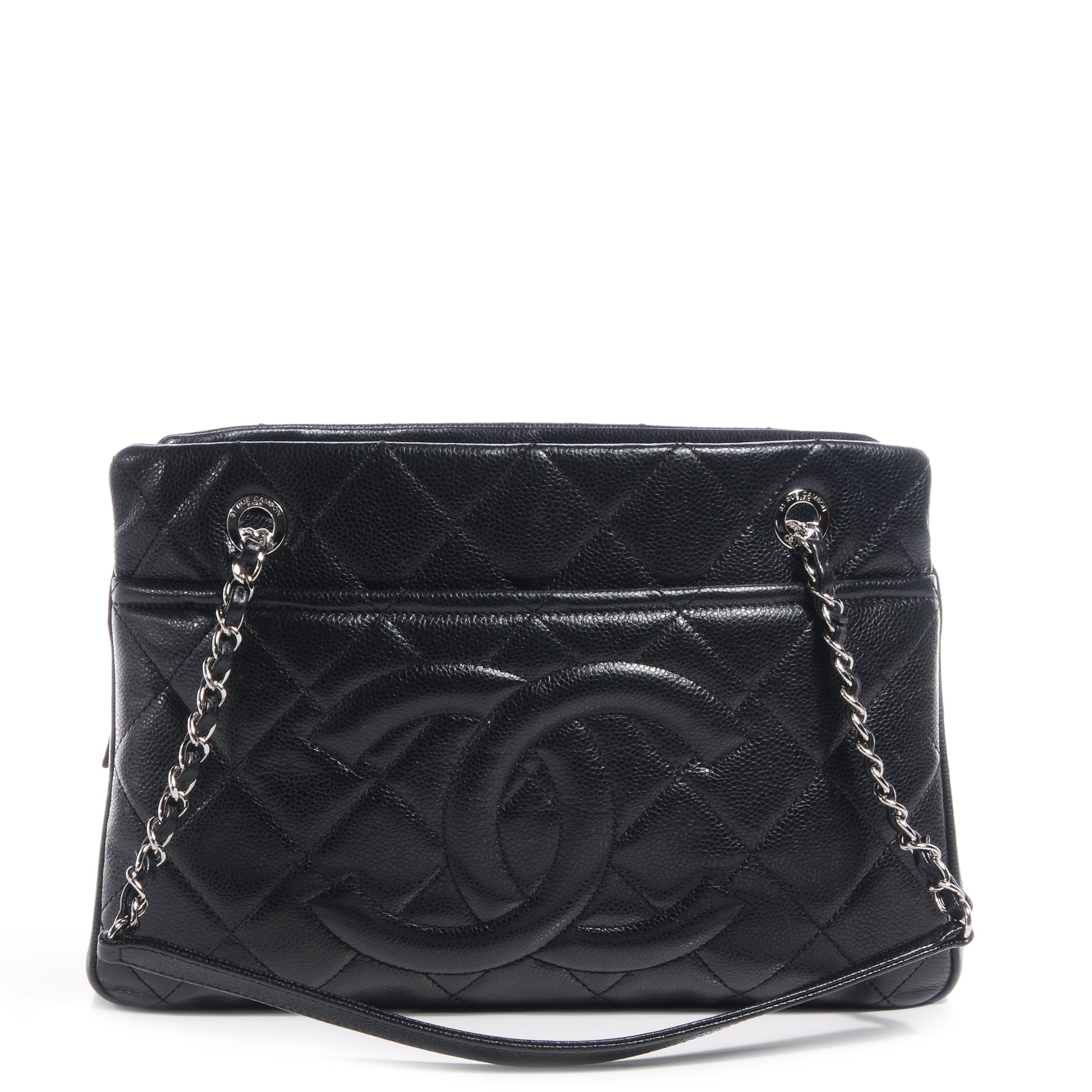 Chanel Caviar CC Timeless Tote Black 1 of 8