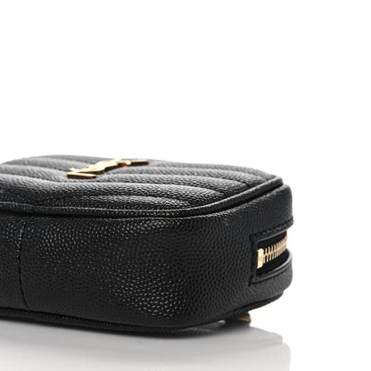 Saint Laurent Grain De Poudre Matelasse Monogram Baby Lou Camera Bag Black 9 of 11