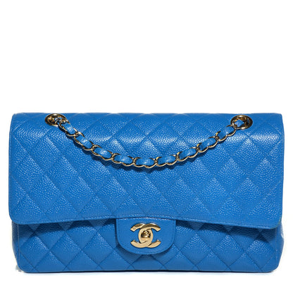 Chanel Caviar Quilted Medium Double Flap Blue 1 of 8