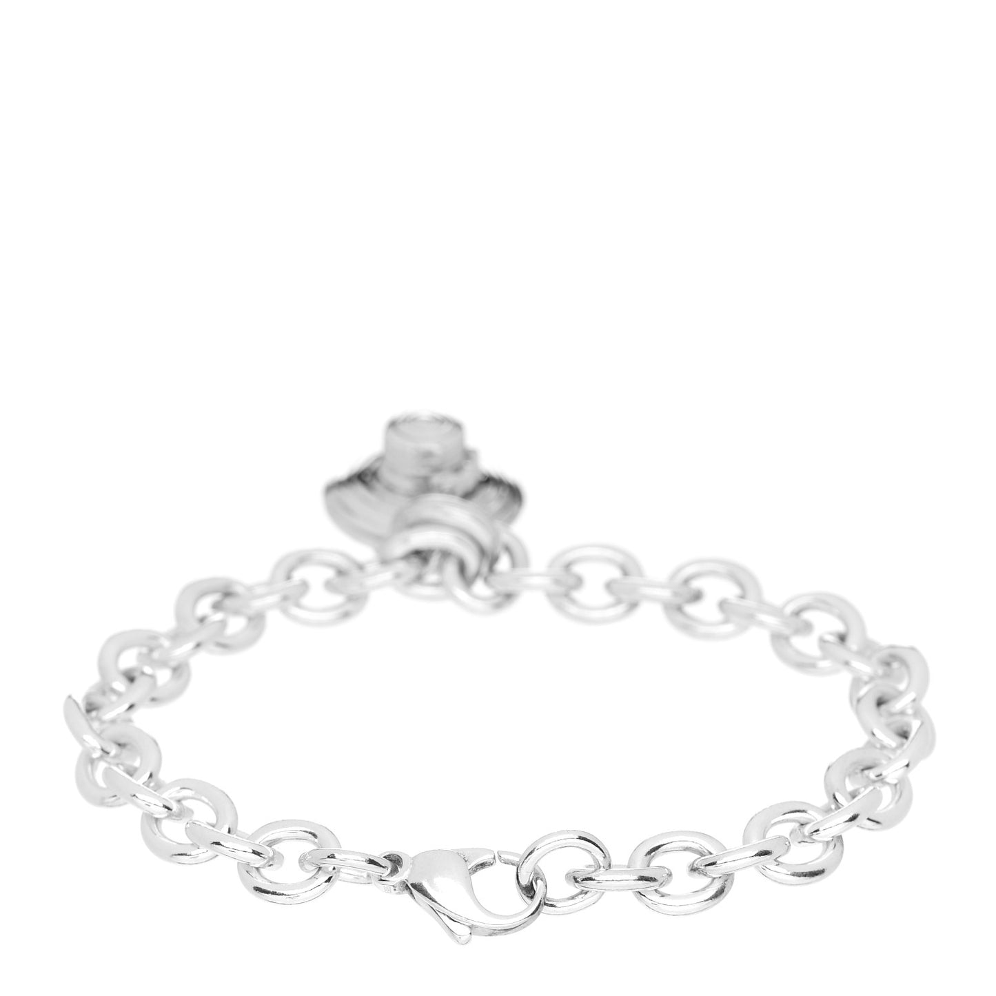 Sterling Silver Straw Hat Charm Bracelet