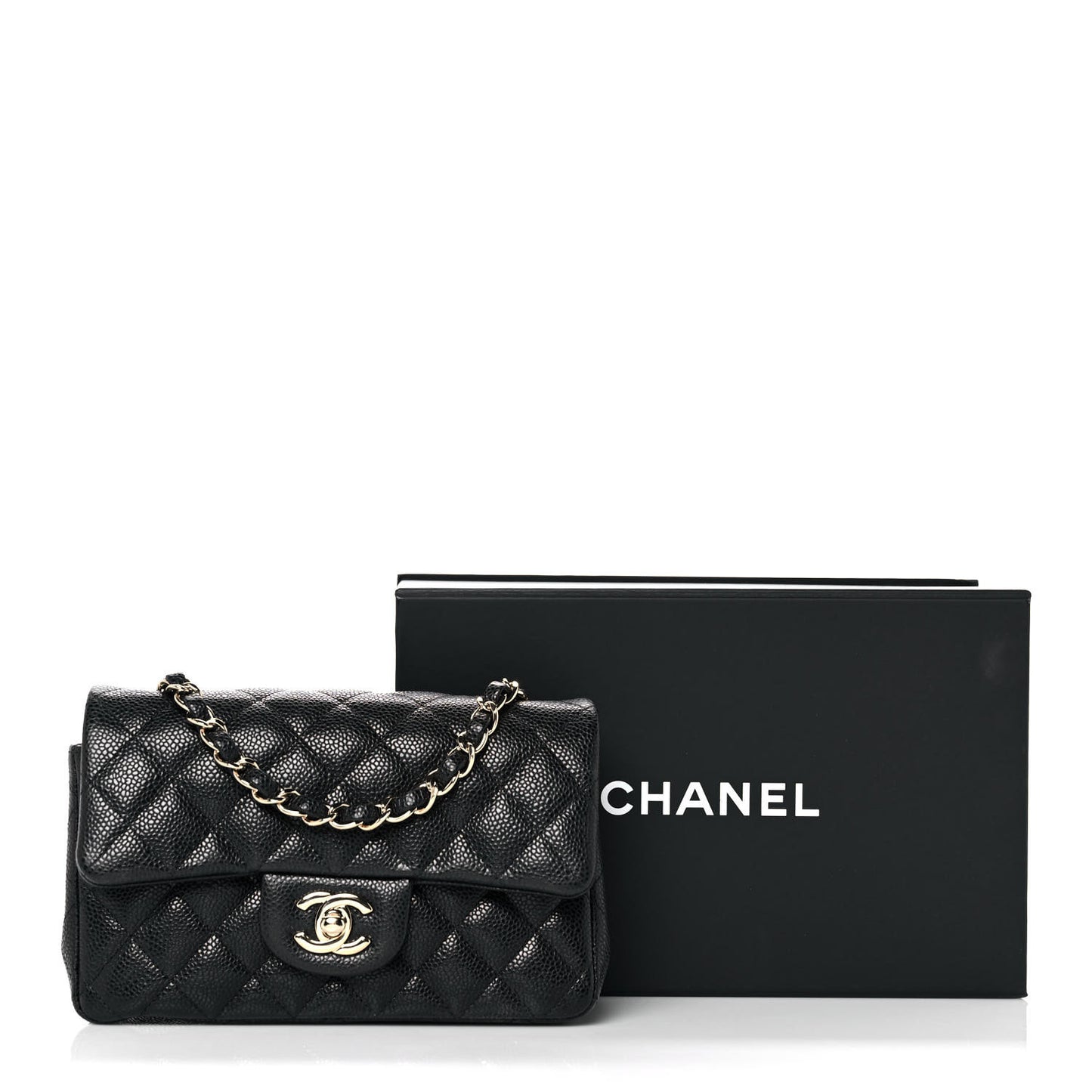 Caviar Quilted Mini Rectangular Flap Black
