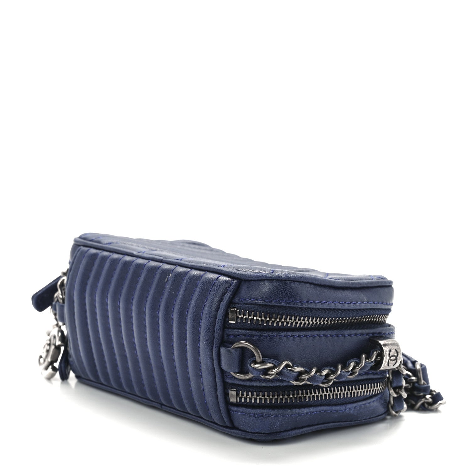Chanel Lambskin Quilted Mini Coco Boy Camera Bag Blue 9 of 11