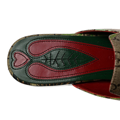Gucci GG Supreme Monogram Tian Womens Princetown Slippers 37 Beige Ebony Multicolor 7 of 10