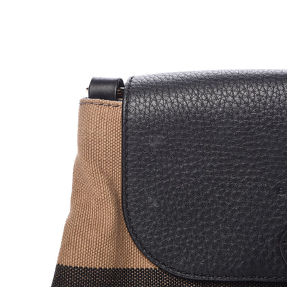 Burberry Mega Check Grainy Calfskin Small Gowan Messenger Bag Black 11 of 15