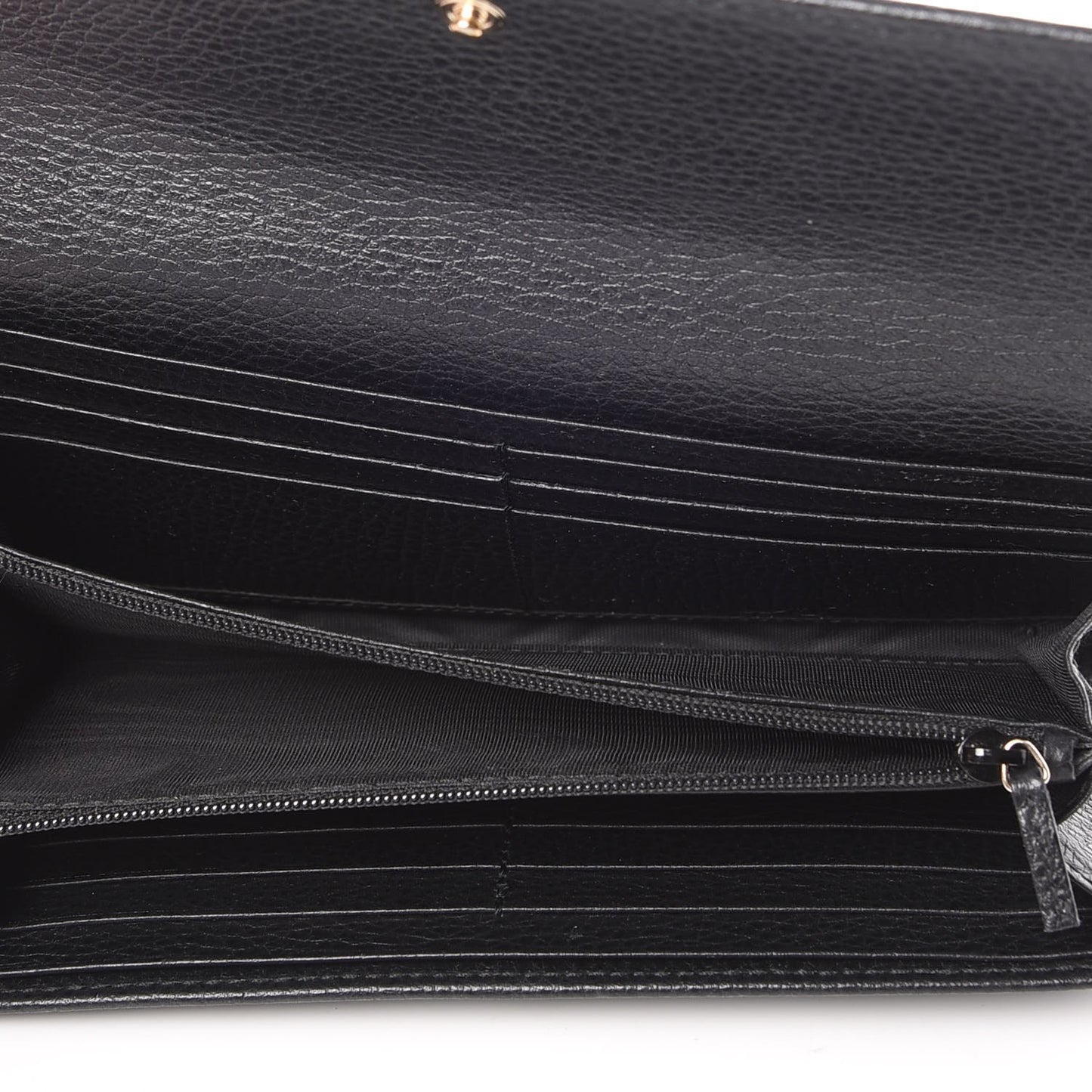 Dollar Calfskin Swing Continental Wallet Black