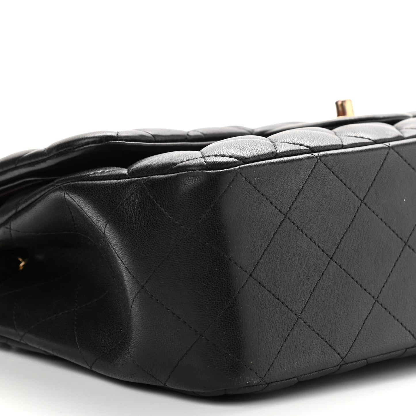 Lambskin Quilted Jumbo Double Flap Black