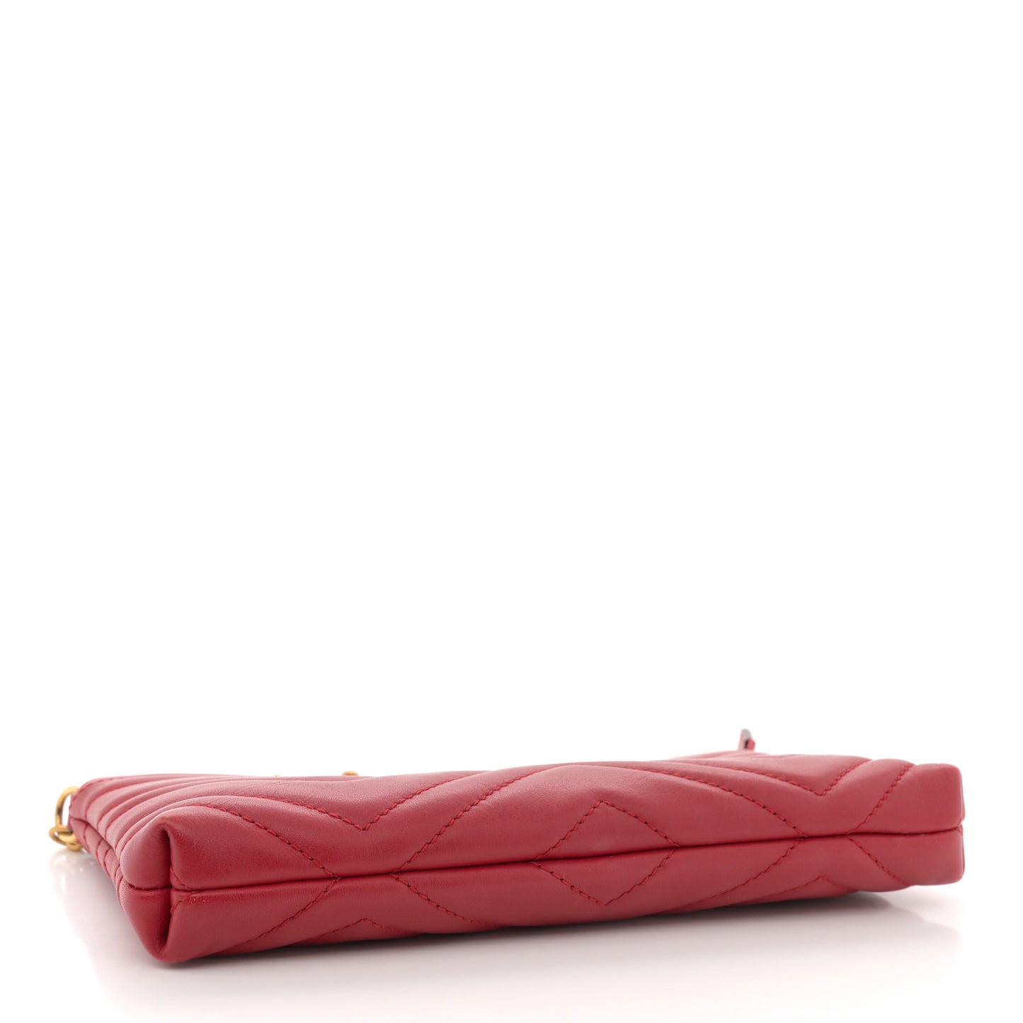 Calfskin Matelasse Mini GG Marmont Chain Bag Hibiscus Red