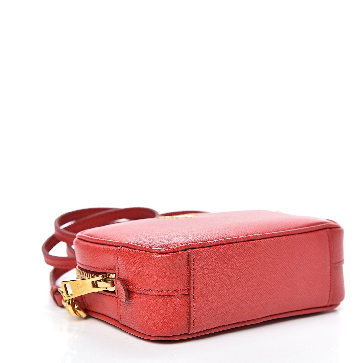 Prada Saffiano Mini Camera Crossbody Bag Fuoco 3 of 10