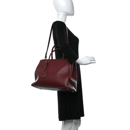 Fendi Vitello Elite Regular 2Jours Tote Rosso Scuro Ciliegia 2 of 12