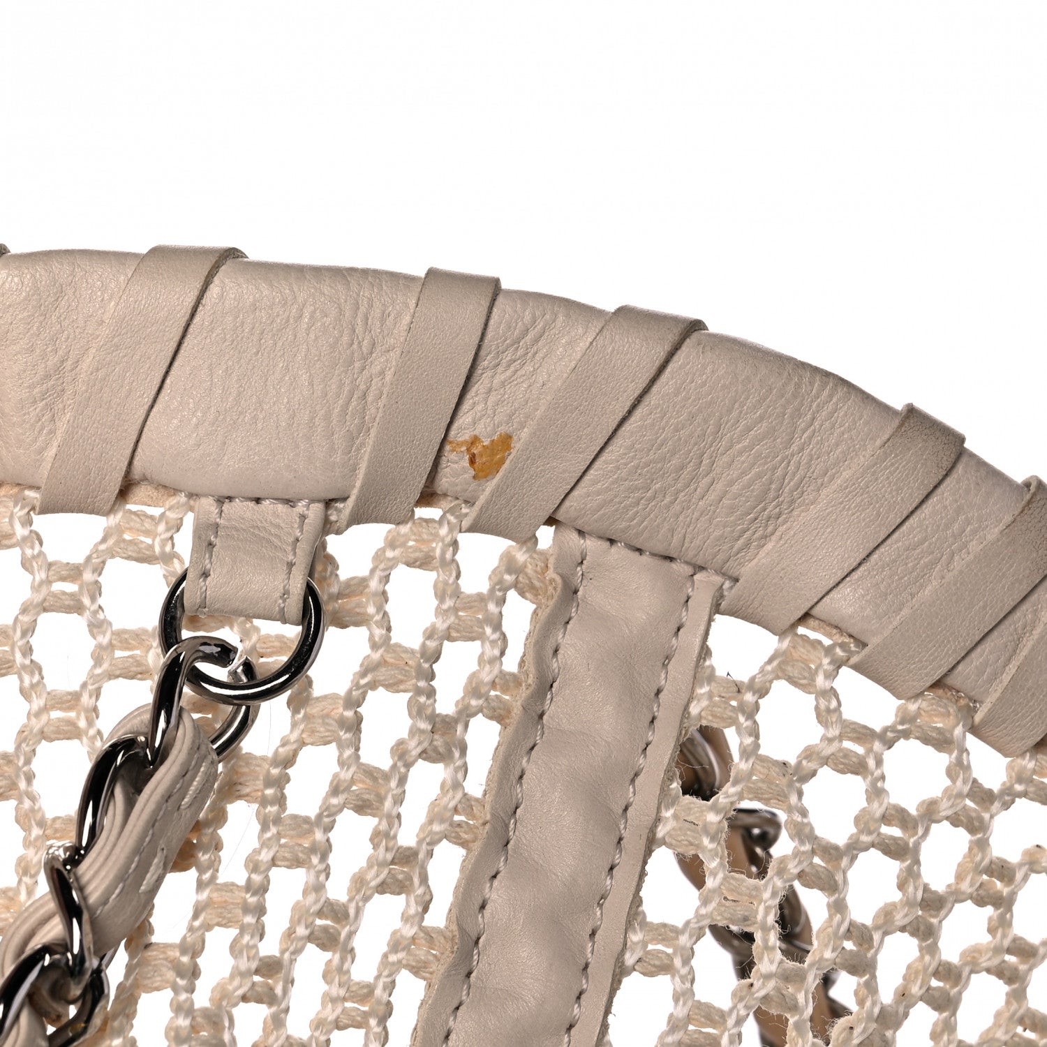 Chanel Calfskin Fringe Large La Madrague Tote Dark White 14 of 15