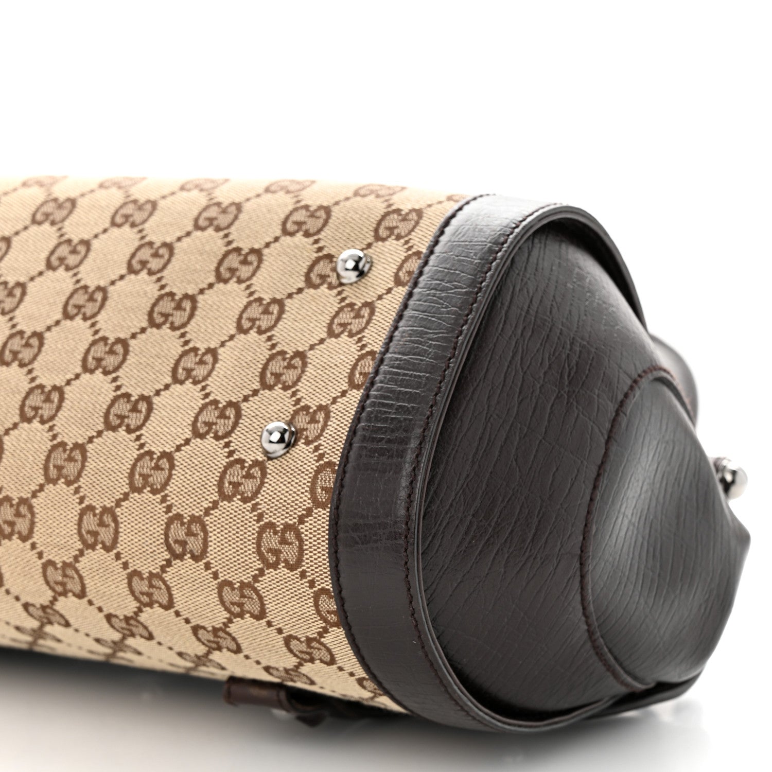 Gucci Monogram Bamboo Bullet Handbag Brown 10 of 12