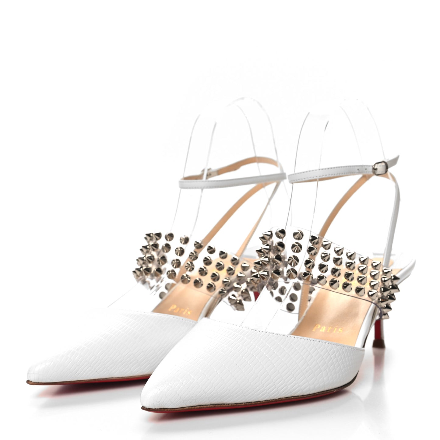 CHRISTIAN LOUBOUTIN Kid PVC Zarli Levita 55 Pumps 37 White