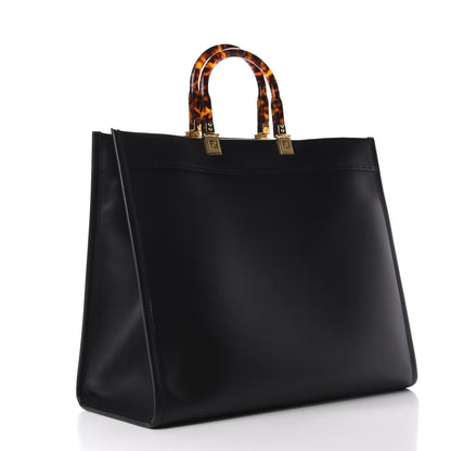 Fendi Vitello King Plexiglass Large Fendi Sunshine Shopper Tote Black 3 of 9
